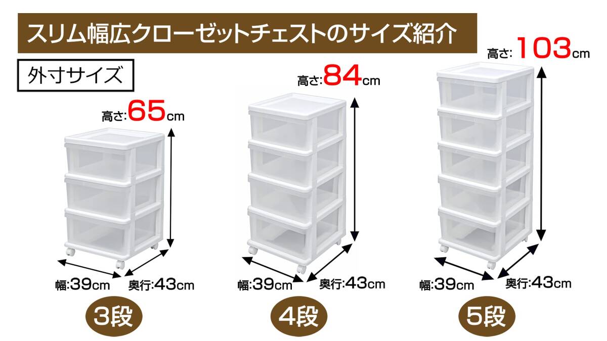 JEJa stage (JEJ Astage) шкаф грудь 3 уровень с роликами белый / прозрачный сделано в Японии ширина 39× глубина 43× высота 65c