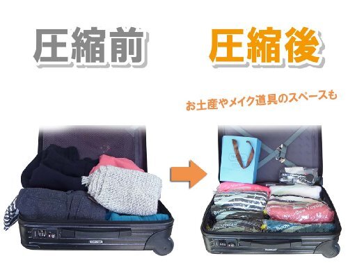 ラッキーシップ(Lucky-ship) 衣類圧縮袋 M?L 透明 各5枚 10枚組 (Bon Voyage Go Goセット)日本制