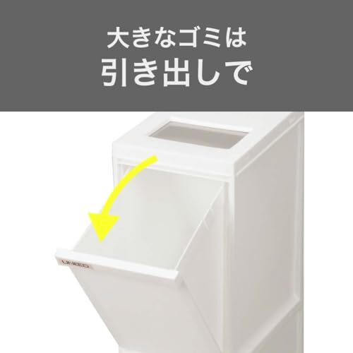新輝合成(Shinki Gosei) トンボ ユニード ゴミ箱 3段 分別 蓋を開けずにごみを捨てられる プッシュタイプ キャスター付 スリム_画像5