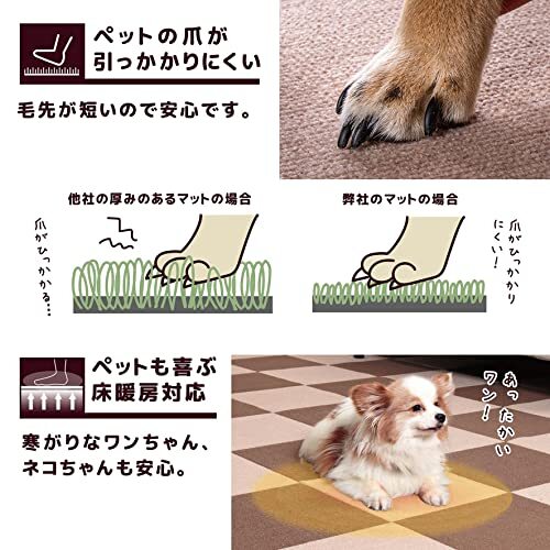 サンコー おくだけ吸着 ペット用撥水タイルマット 30cm×30cm 8枚入 グレー犬 猫 サンコー カーペット 【日本製 撥水 消臭 洗える_画像5