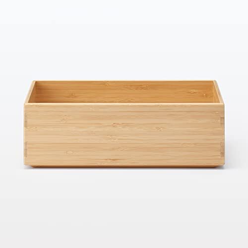 無印良品 重なる竹材長方形ボックス 収納用品 ハーフ 小 幅26×奥行18.5×高さ8.5cm 12047261_画像2