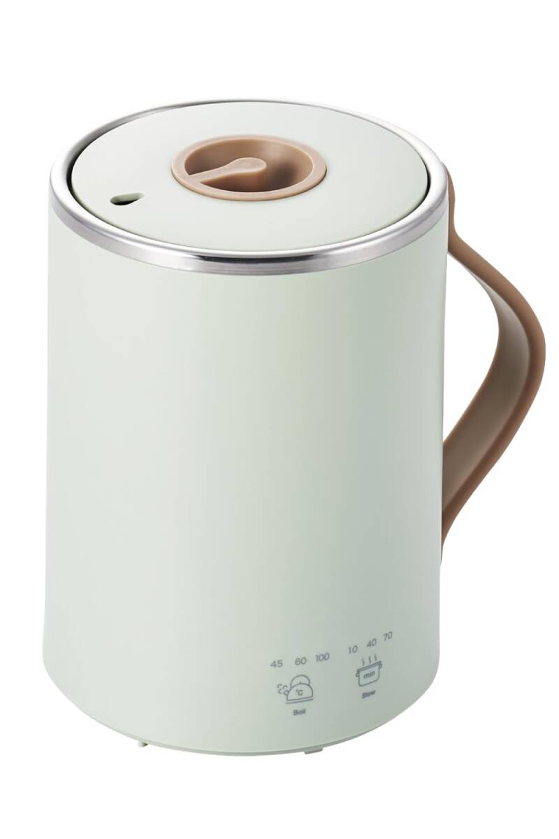 エレコム マグカップ型電気なべ 電気ケトル 350mL Cook Mug クックマグ 【 湯沸かし 煮込み 温度調節 タイマー付き 保温 】 ス_画像1