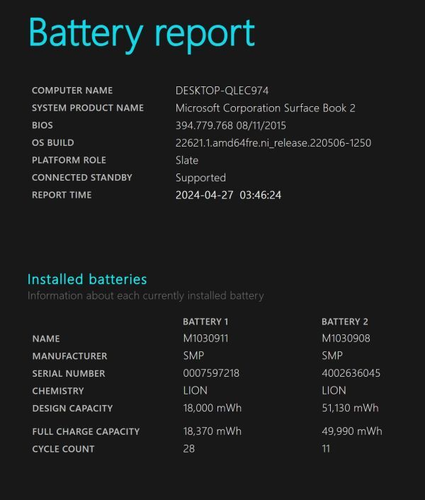 MSS115■充電回数28/11回■SurfaceBook2 13インチ /Core i7/8GB/256GB/Office2019/LibreOffice/美品_画像9