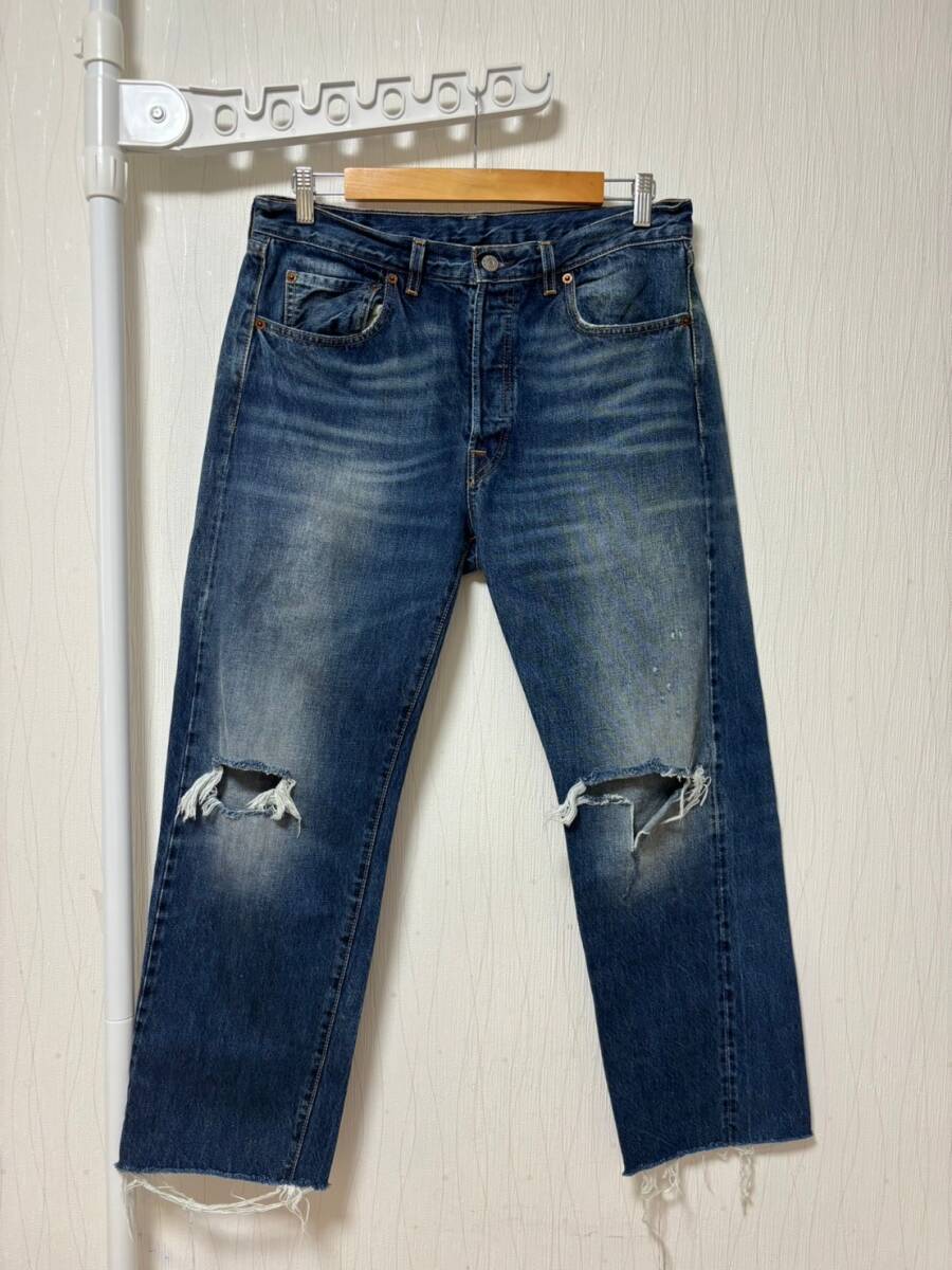 W32☆美品 [LEVI'S VINTAGE CLOTHING] LVC 定価27,500 1966 501 JEANS bigE インディゴデニムパンツ 32 紙パッチ 66501-0130 リーバイス_画像2