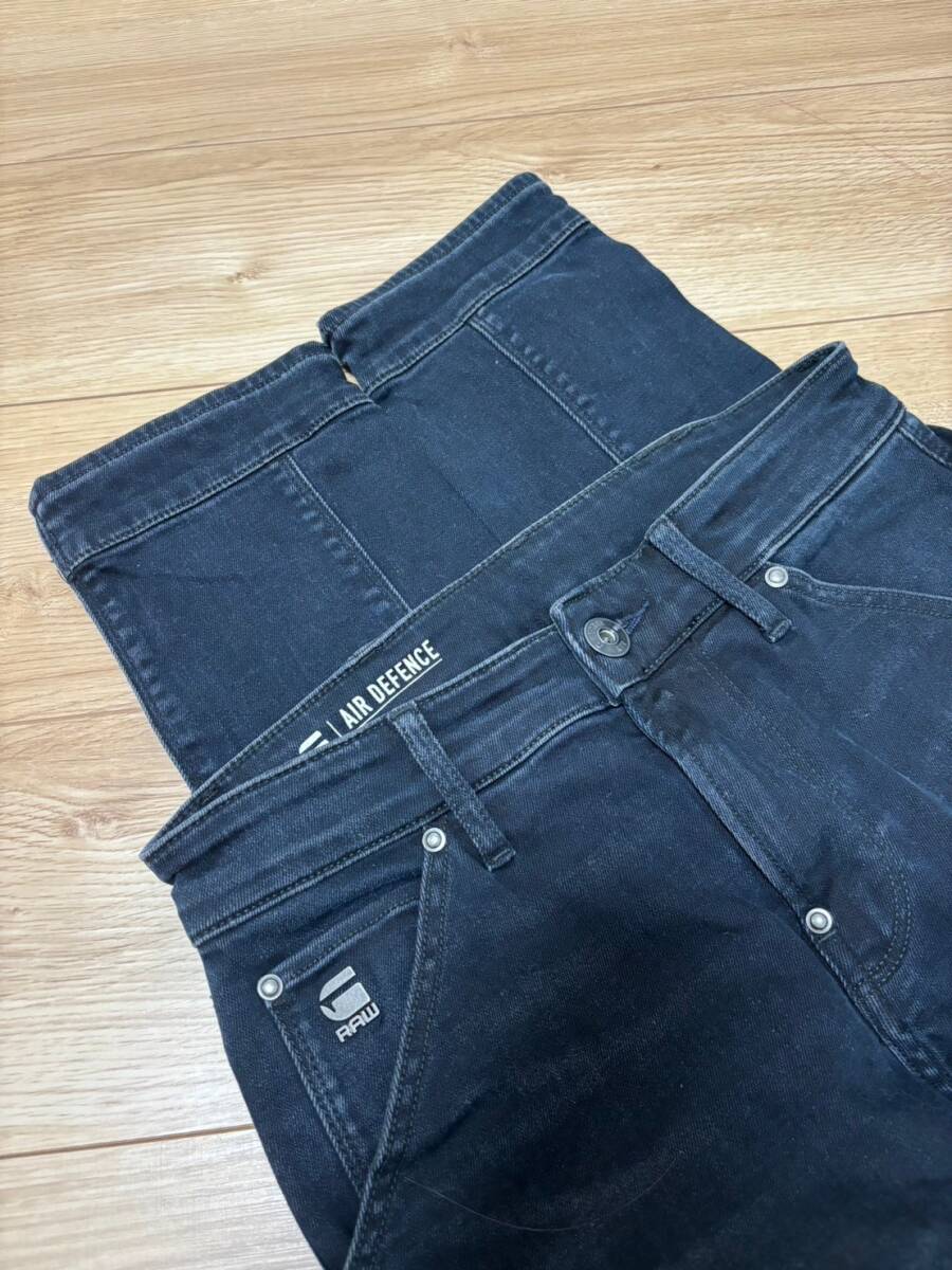 美品☆[G-STAR RAW] AIR DEFENCE SKINNY ストレッチスキニー カーゴ バイカーデニムパンツ 27 ジースター_画像6