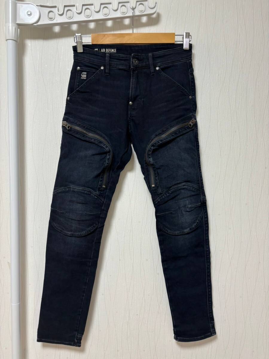 美品☆[G-STAR RAW] AIR DEFENCE SKINNY ストレッチスキニー カーゴ バイカーデニムパンツ 27 ジースター_画像1