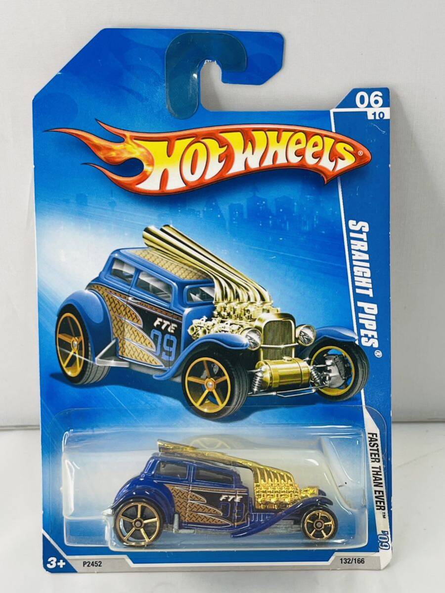 新品未開封 保管品 Mattel マテル Hot Wheels ホットウィール ミニカー 旧ロゴ STRAIGHT PIPES FASTER THAN EVER 132/166 p2452 / 085_画像2