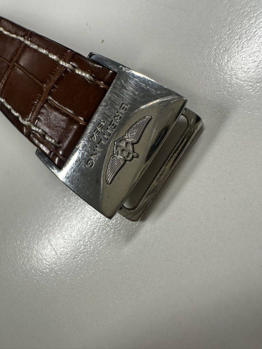  часы детали Breitling D пряжка черный ko ремень имеется б/у товар. оригинальный 