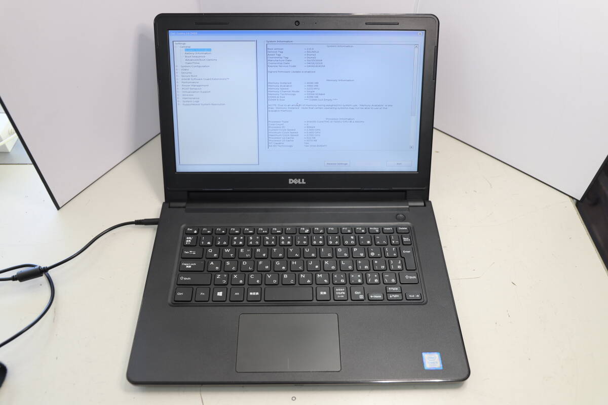 ジャンク DELL Vostro14 5100 i5-7200U 2.5GHz 4GB HDD無　ドライブ欠品　バッテリー欠品　本体のみ　BIOS起動OK_画像1