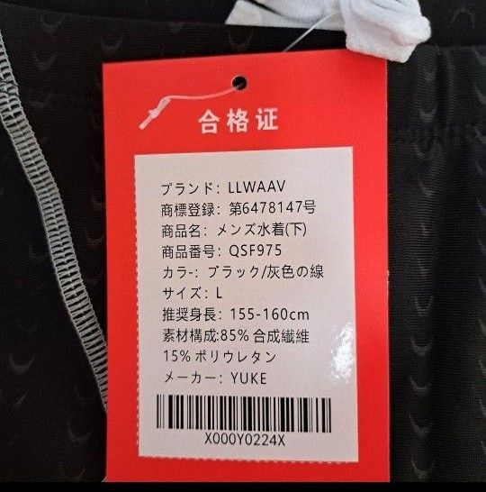 メンズ　水着　  L 　半袖　ラッシュガード　 スイムウェア 　水泳パンツ　 黒 フルスーツ　キャップに難あり