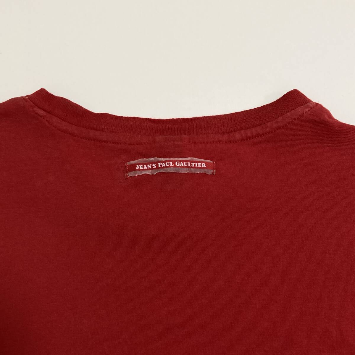 レア Jean Paul GAULTIER 刺繍 ロゴ Tシャツ レッド 48サイズ ジャンポールゴルチエ 半袖 カットソー Tee 90s 00s VINTAGE archive 3120348