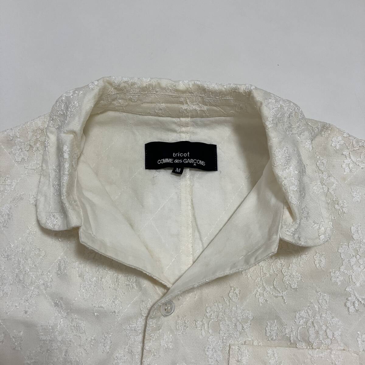 コムデギャルソン　ブラウス　AD1999 AD1999】コムデギャルソンオム 製品染め 刺繍デザイン シャツ
