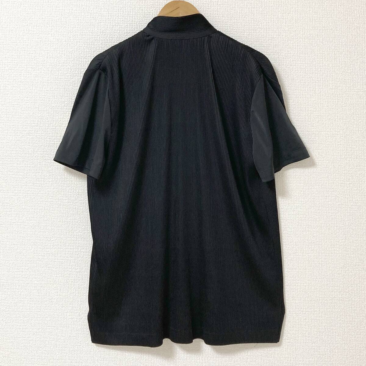 青山 AD1990 COMME des GARCONS プリーツ リボン ポリ 半袖 ブラウス ブラウス ブラック コムデギャルソン シャツ VINTAGE archive 4010542_画像2