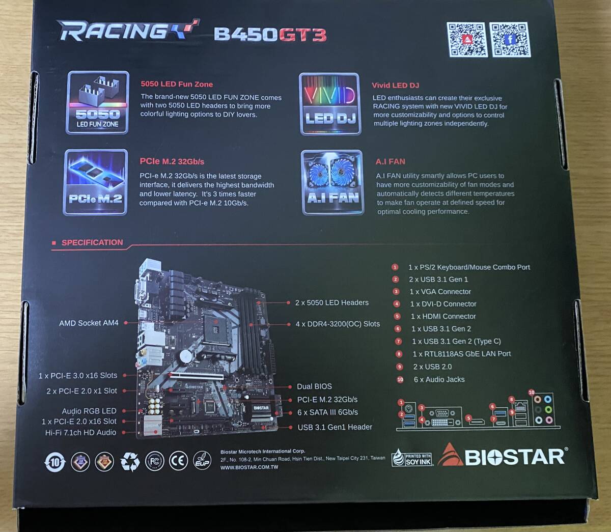 BIOSTAR B450-GT3 AMD SOCKET AM4 マザーボード_画像2