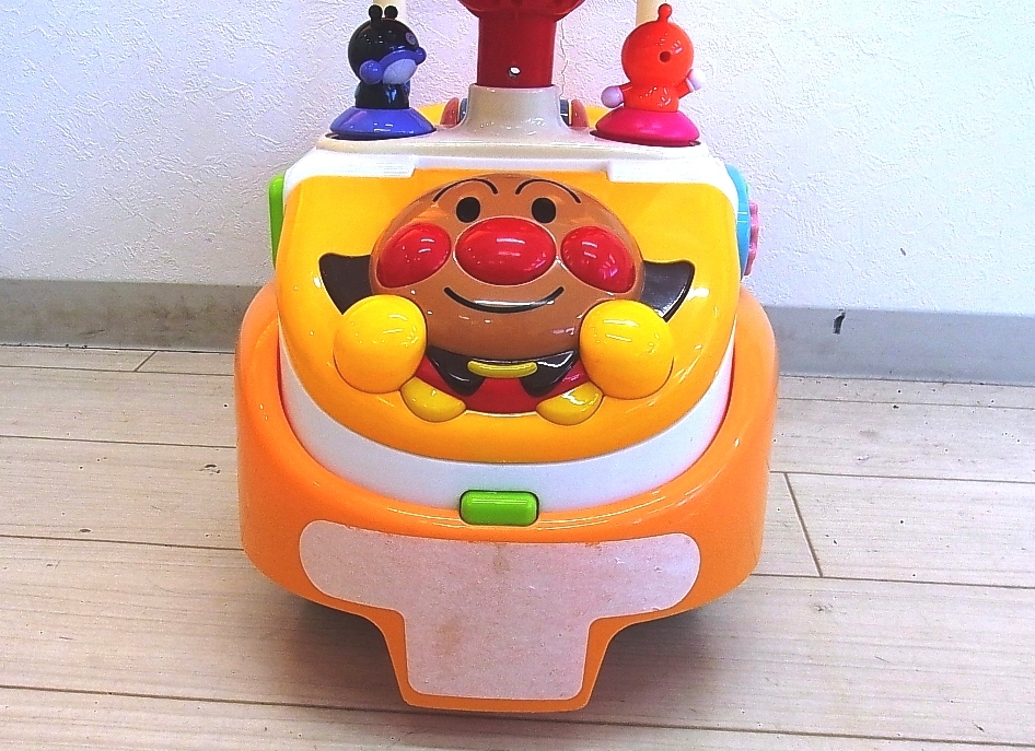 * toy for riding Anpanman good ..biji- car 2 handcart agatsuma toy hand pushed . stick + guard loss *