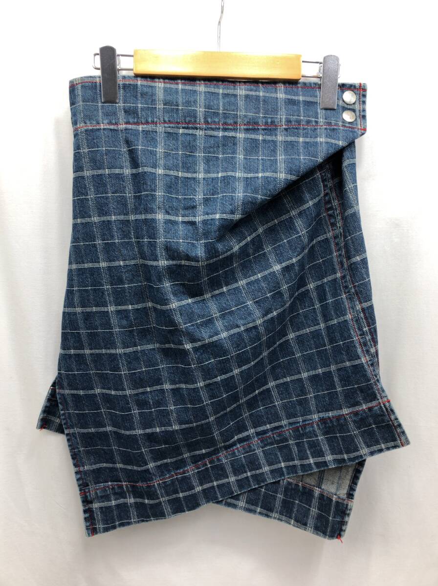 Vivienne Westwood RedLabel デニム スカート サイズ2 ネイビー チェックステッチ ヴィヴィアンウエストウッド 24051303_画像2