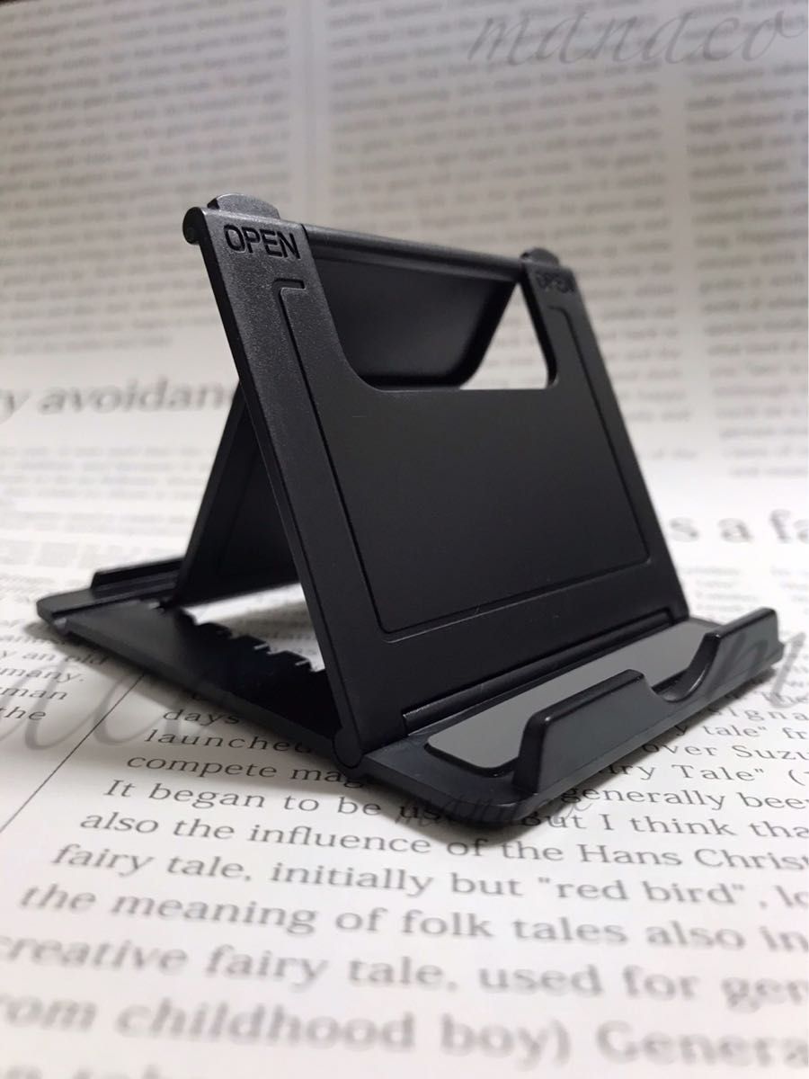 薄型 1個 タブレット スマホスタンド おりたたみ 黒 iPhone iPad