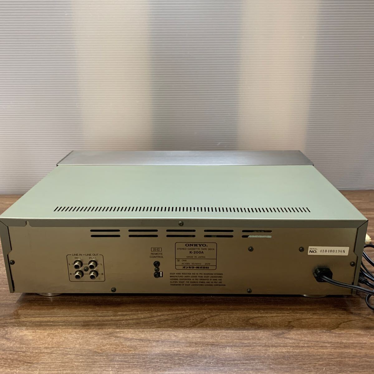ONKYO オンキョー ステレオカセットテープデッキ K-200A 1990年製 通電確認済 オーディオ機器 音楽 趣味 (A11_画像7