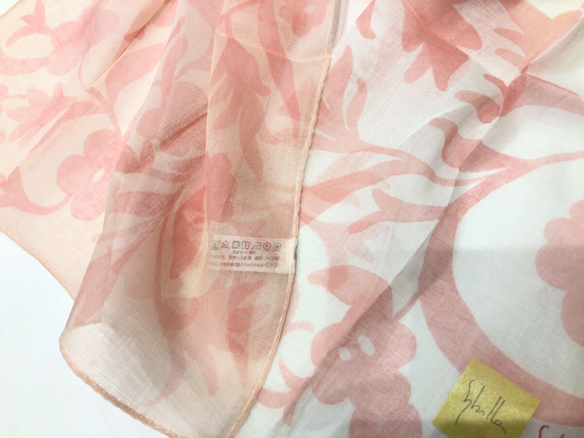 シビラ　新品　薄い　ストール　花柄　ピンク　コットン　UV加工 紫外線防止に　薄手ストール_画像4