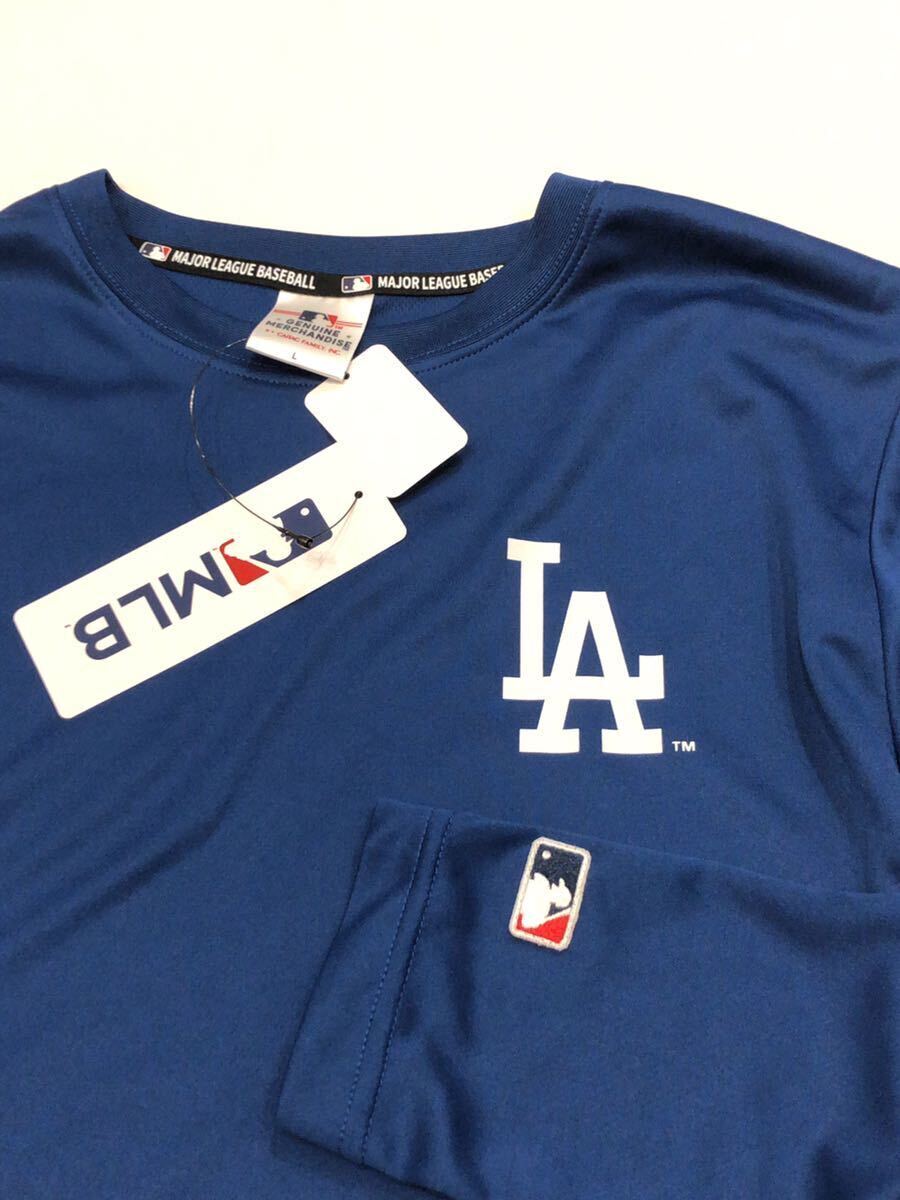 L サイズ　MLB ドジャース　ドライメッシュ　長袖Tシャツ　大谷翔平　青　ロンT ロサンゼルスドジャース　ロングスリーブTシャツ_画像1