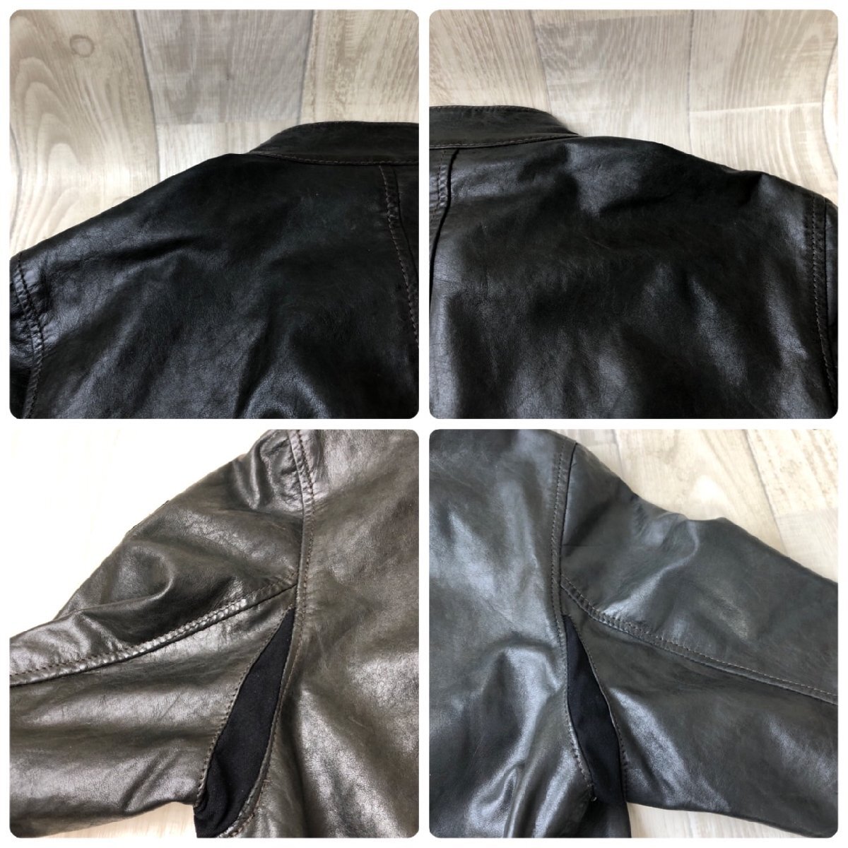 USED Belstaff ベルスタッフ レザー ジャケット ブラック サイズM 革ジャン 牛革 GOLD LABEL アウター メンズ 上着 長袖 イタリア製_画像7