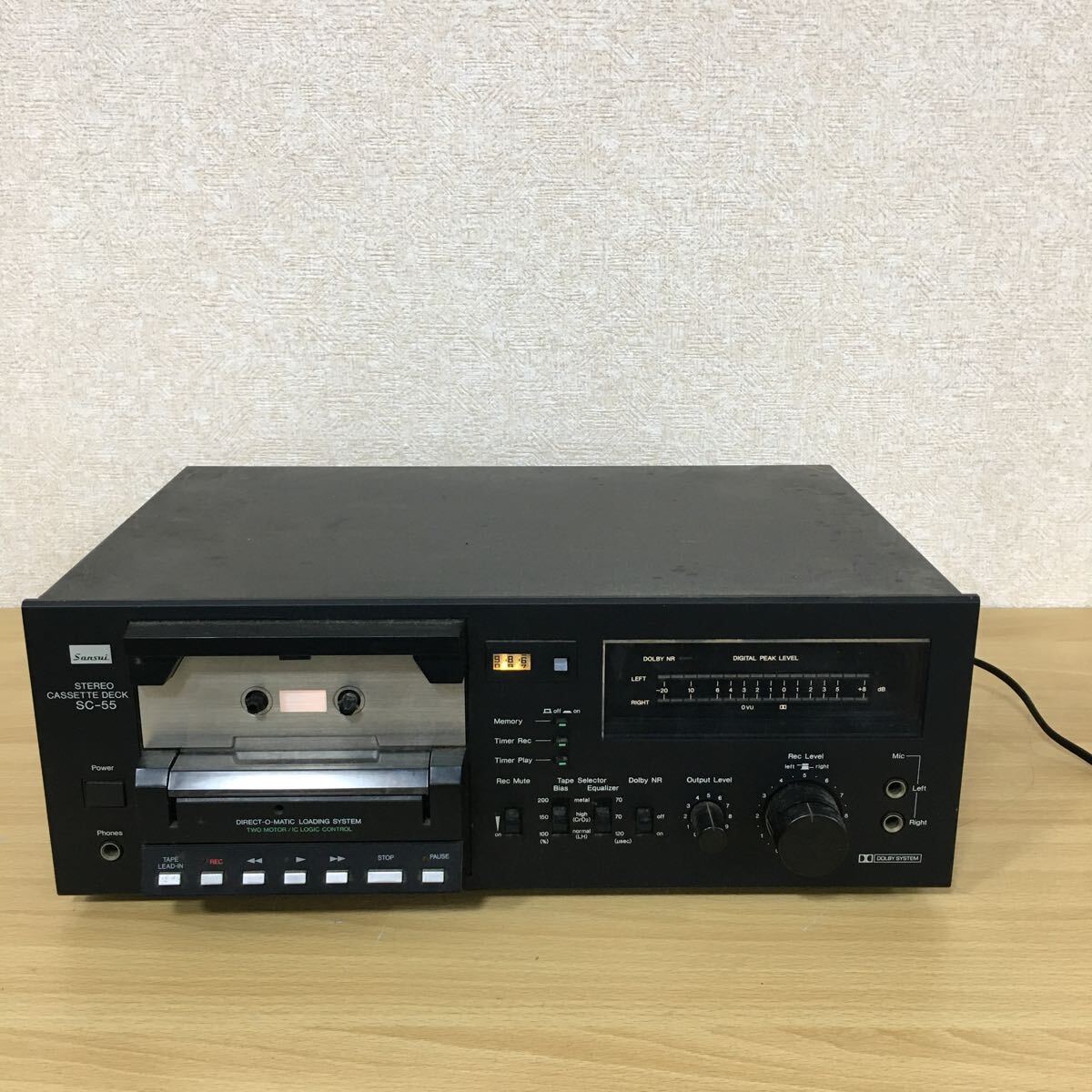 Sansui サンスイ 山水 SC-55 STEREO CASSETTE DECK ステレオ カセット デッキ オーディオ機器 通電のみ確認済み 5 シ 3の画像1