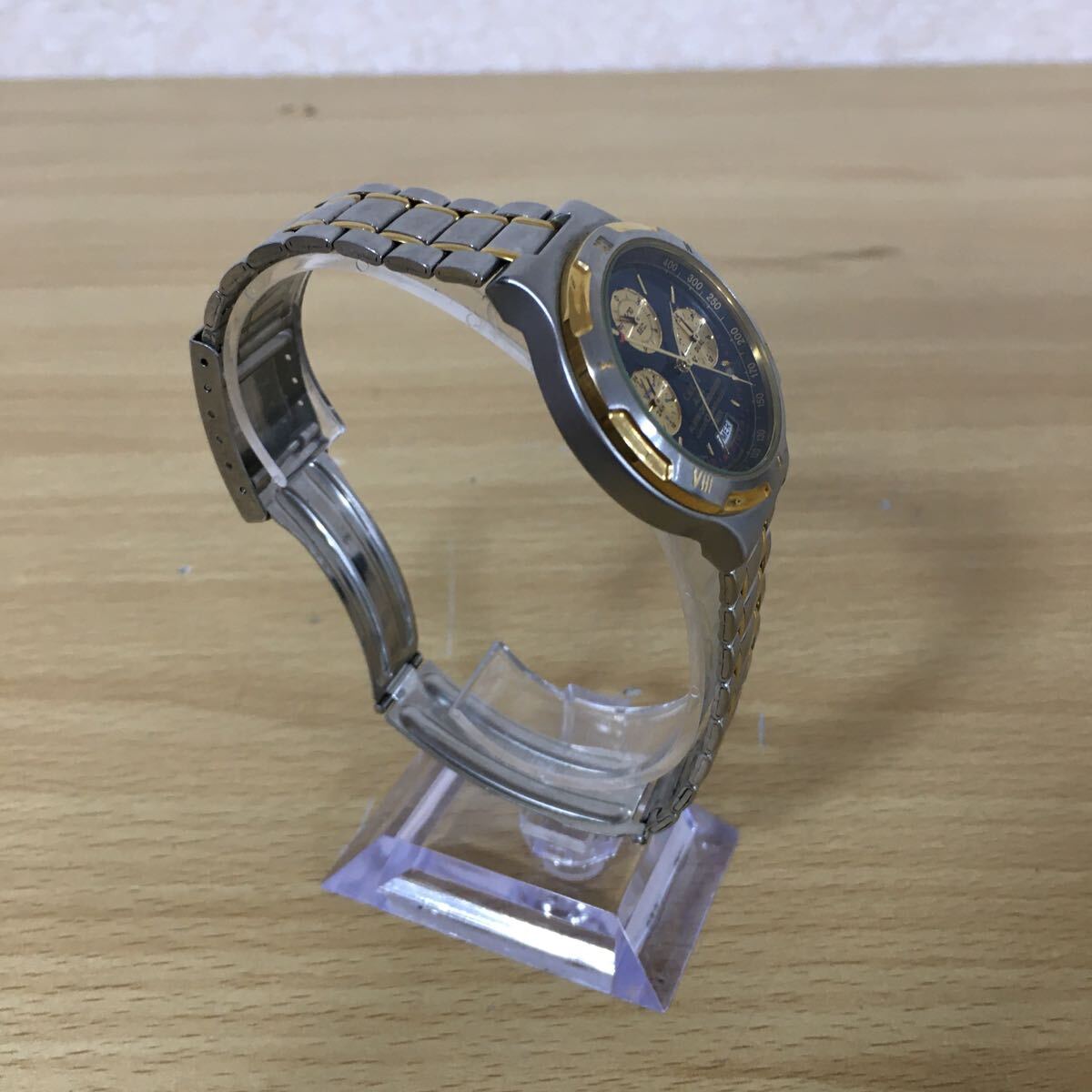 SEIKO Seiko ALBA Alba CARIB Carib N944-6A40 hole ro ground chronograph Vintage QZ quartz men's wristwatch 5si32