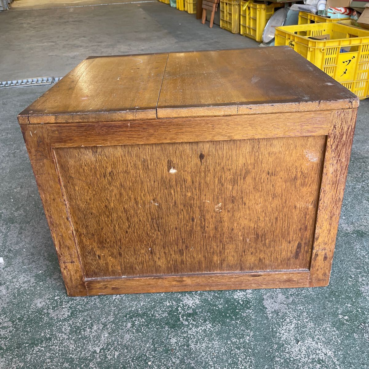 [F-38] antique wooden old .. Showa Retro that time thing Vintage furniture drawer length 57 width 51 height 42