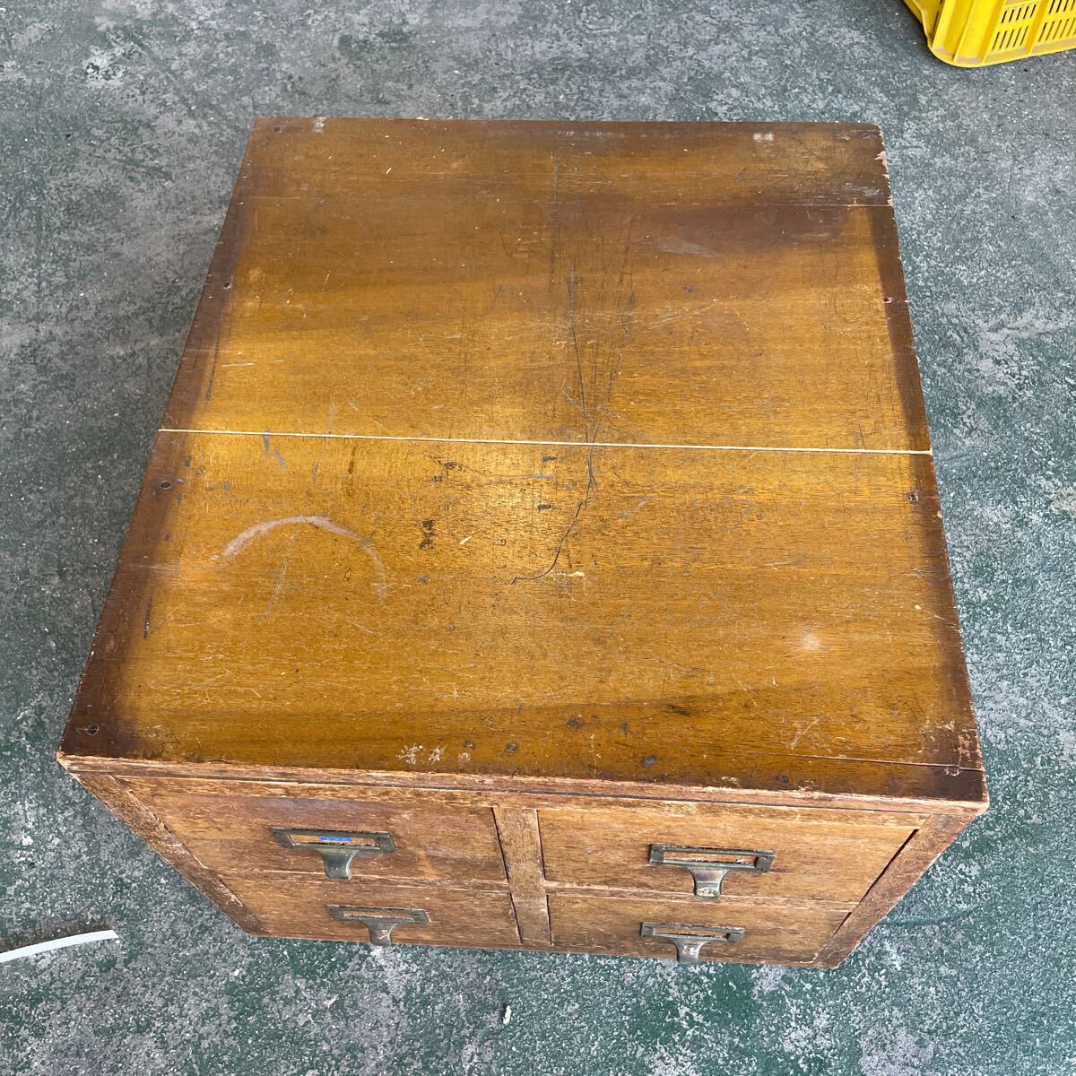 [F-38] antique wooden old .. Showa Retro that time thing Vintage furniture drawer length 57 width 51 height 42