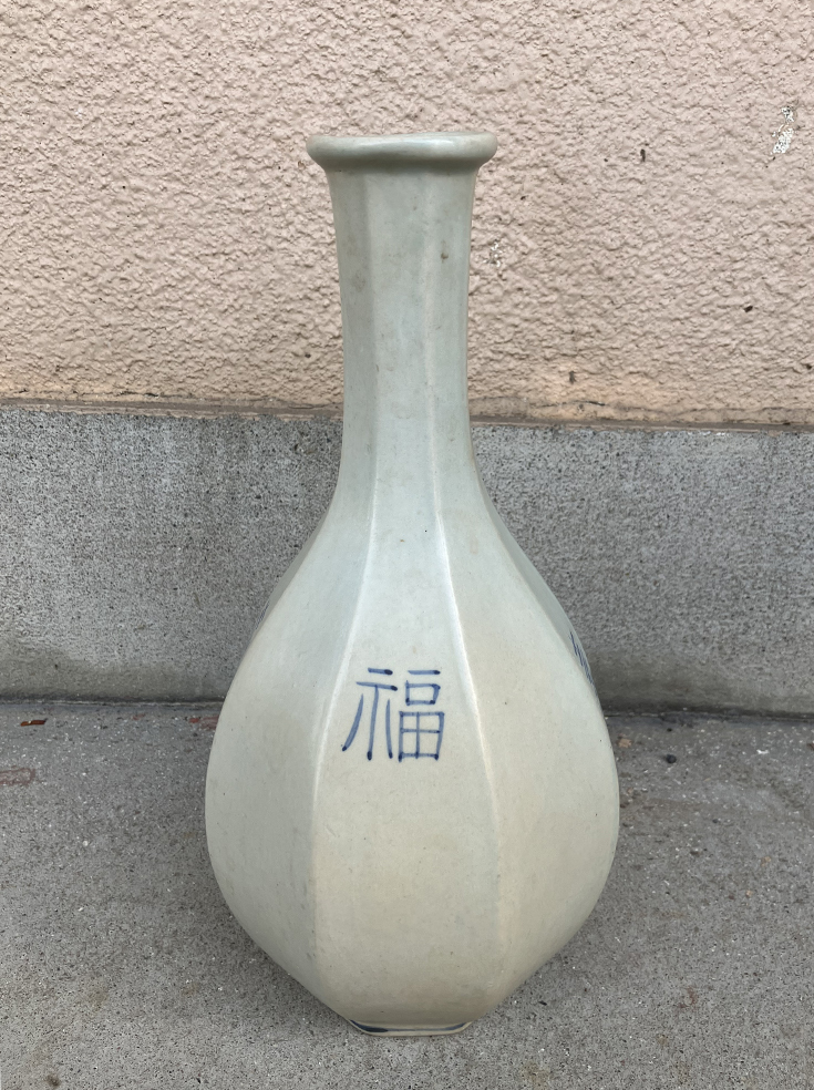  morning . fine art Joseon Dynasty chamfering white porcelain vase ornament 