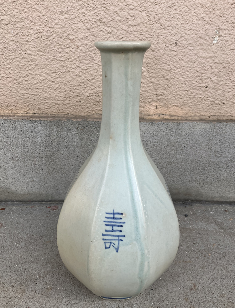  morning . fine art Joseon Dynasty chamfering white porcelain vase ornament 