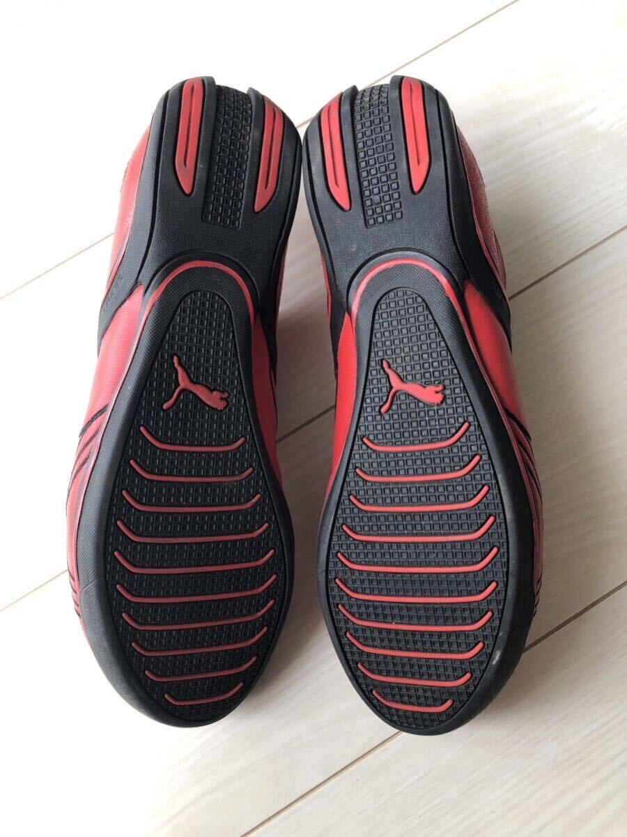 1円スタート PUMA プーマ フェラーリ Ferrari スニーカー ドライビングシューズ 中古 27 赤 レッド ゴルフ_画像5