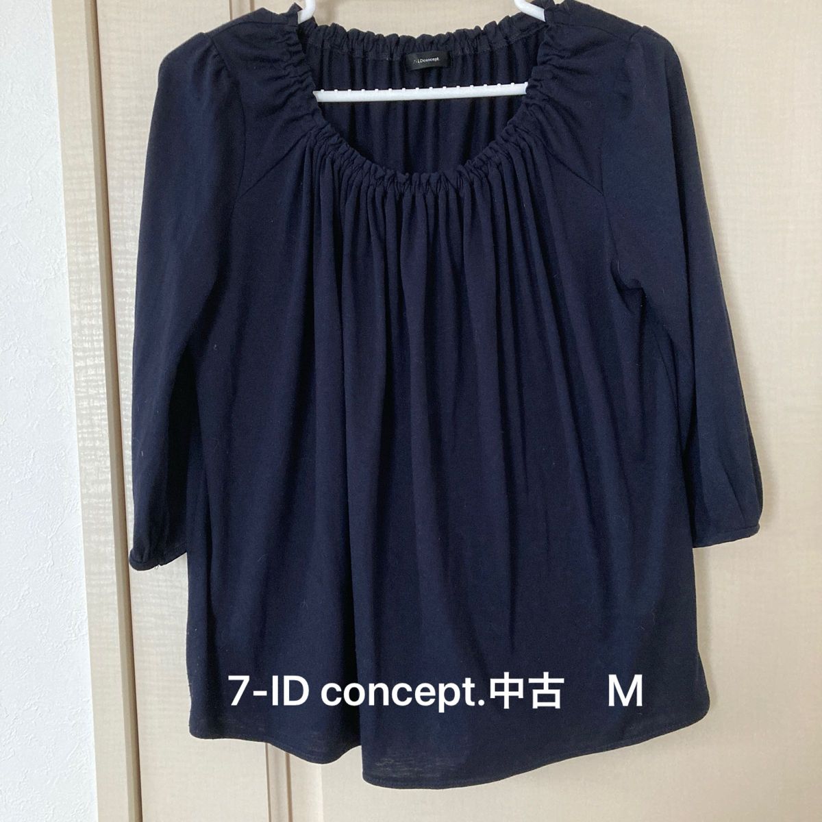 7-IDconcept.濃紺　 七分袖 カットソーチュニック　中古