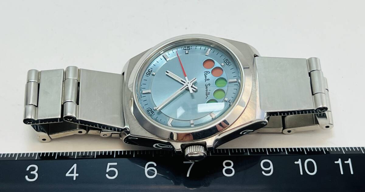 動作未確認　Paul Smith ポールスミス ファイブアイズ F335-T001581 腕時計 クオーツ アナログ 3針 アイスブルー ステンレススチール_画像5