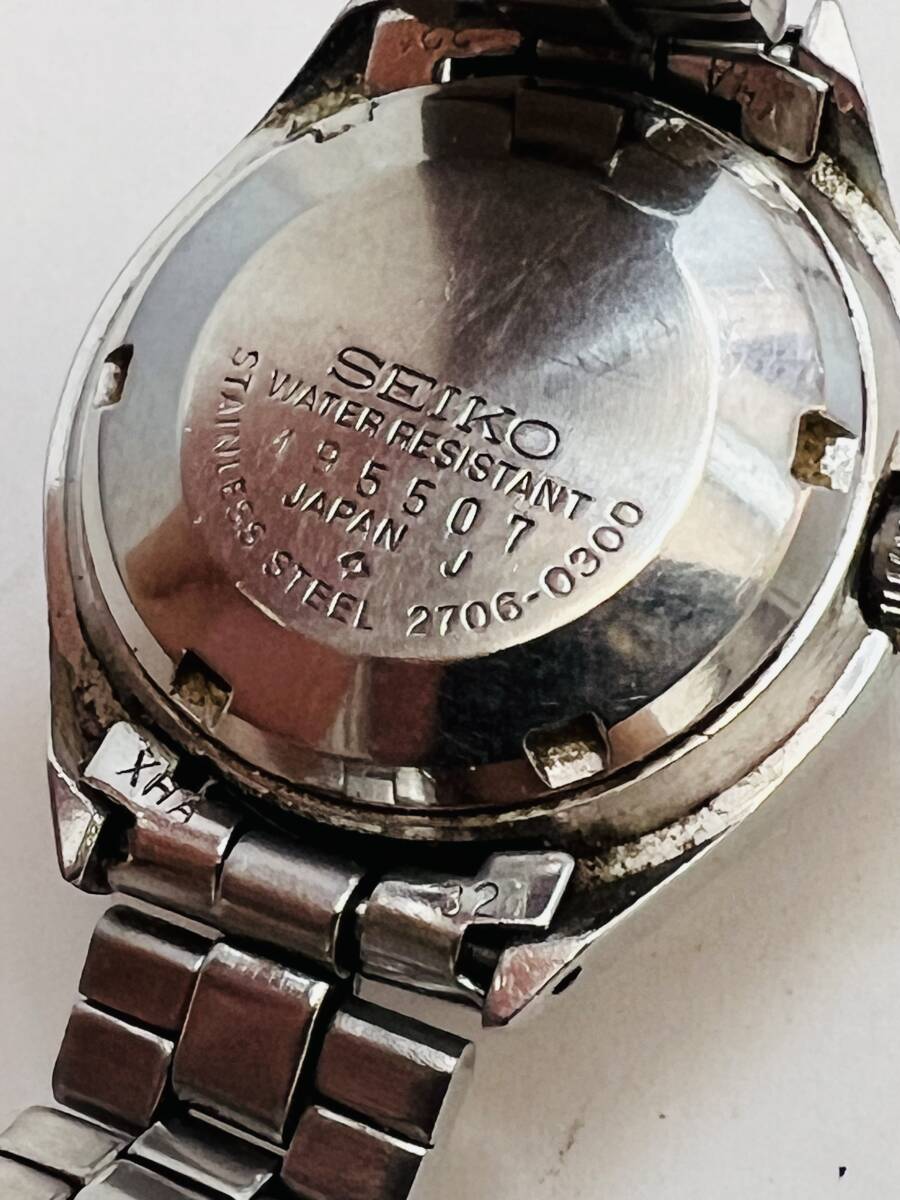 動作　SEIKO セイコー 自動巻 レディース 腕時計 2706-0300 ブルー 系 文字盤 AT カットガラス_画像4