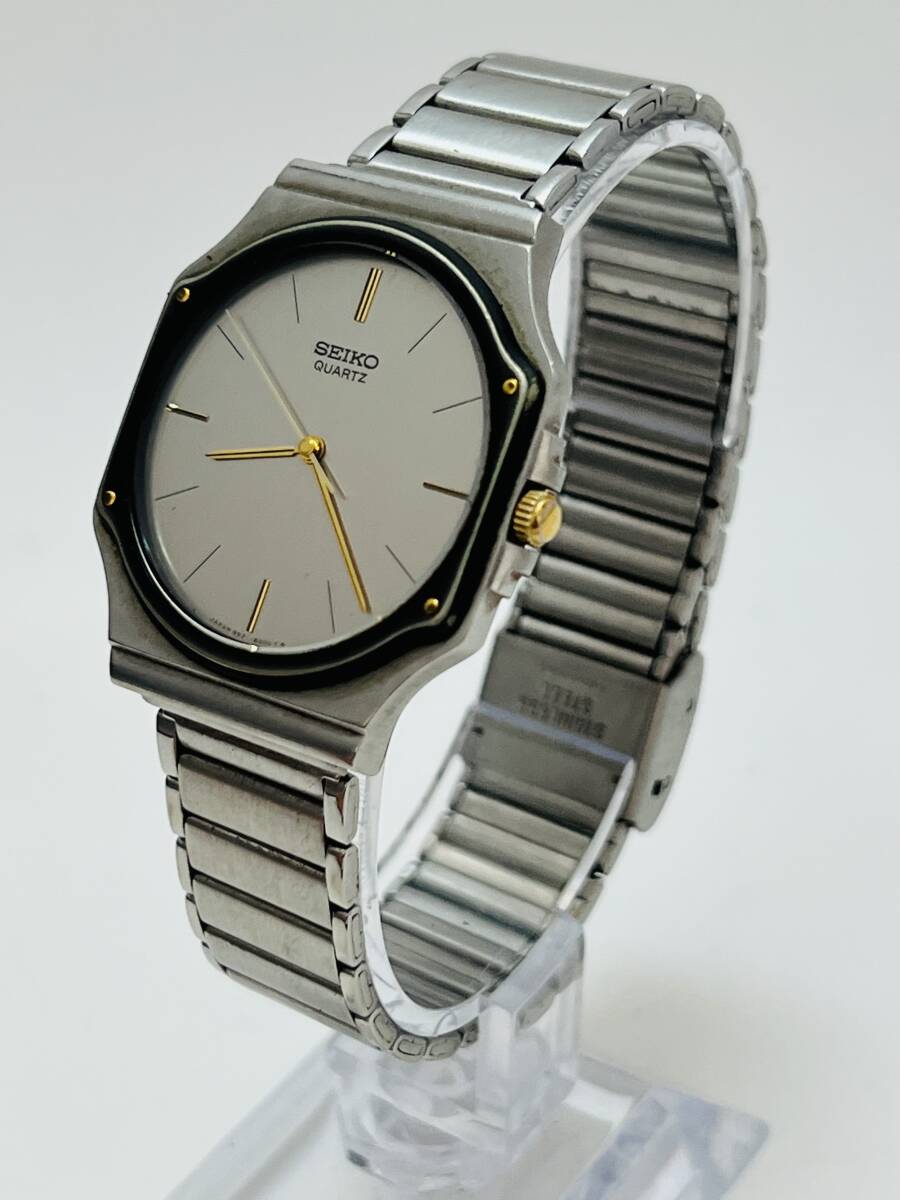 動作未確認　SEIKO セイコー QUARTZ クォーツ 9521-6000 グレー文字盤 メンズ　腕時計_画像3