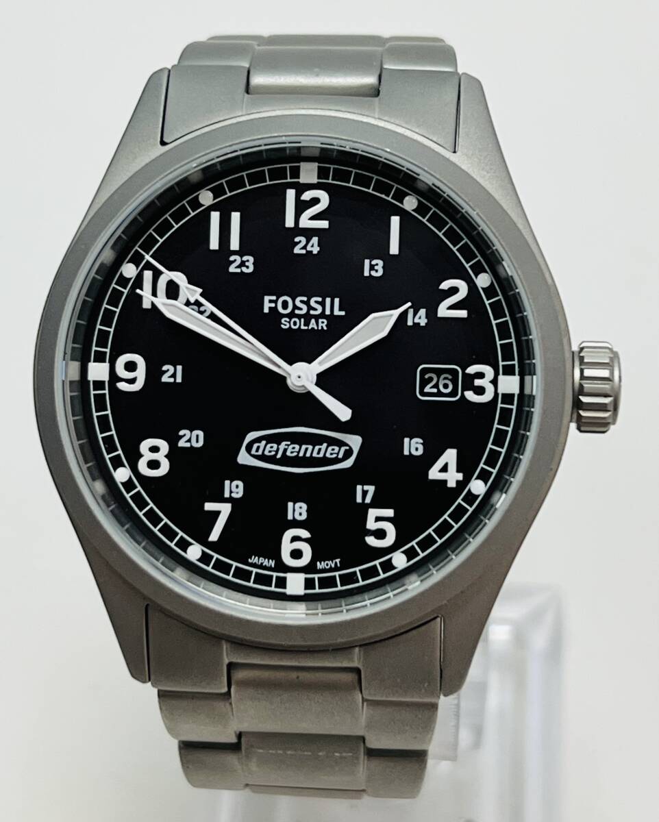 動作　FOSSIL フォッシル　ソーラー　DEFENDER FS5973 黒文字盤 メンズ 腕時計_画像1