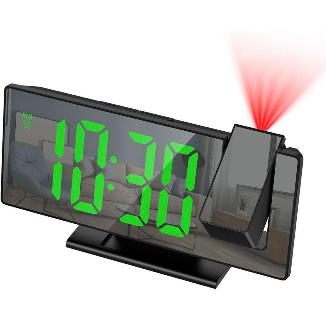 卓上デジタル時計 大画面 目覚まし時計 LED 置き時計 ミラー付き ブラックの画像2