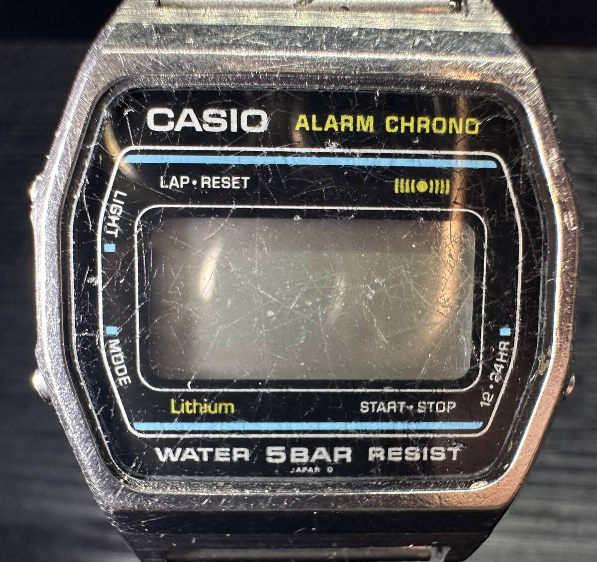 腕時計 CASIO W-31 ALARM CHRONO 593 WATER 5BAR RESIST STAINLESS STEEL WATER RESISTANT カシオ アラームクロノ 62.69g メンズ 9D208WA_画像1