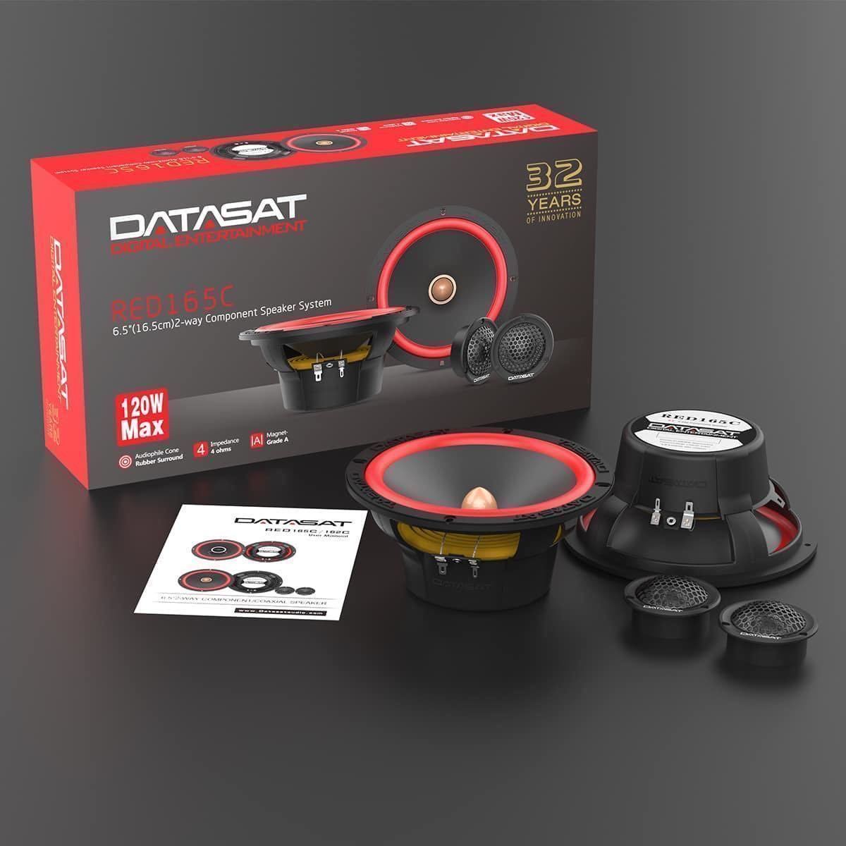 【保証付】【鬼コスパ！高音質】DATASAT RED165C 2wayスピーカーセット 2wayコンポーネント(17cm ウーファー ツイーター)の画像1