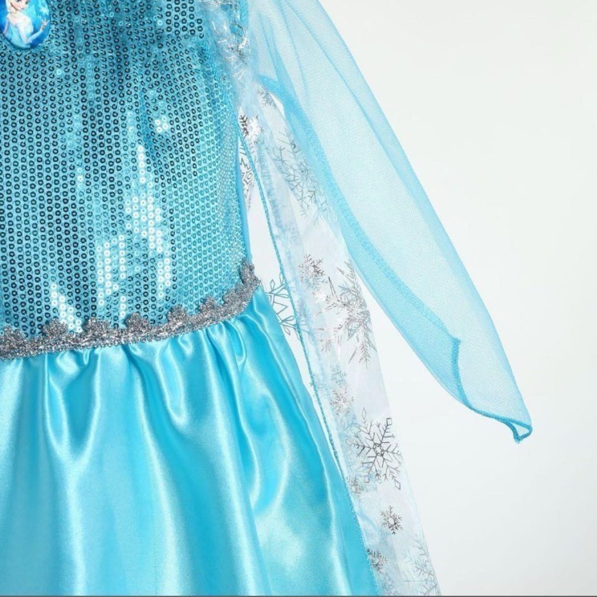 エルサ　アナ雪　ドレス　120 プリンセス　ディズニー　キッズ　仮装　ハロウィン