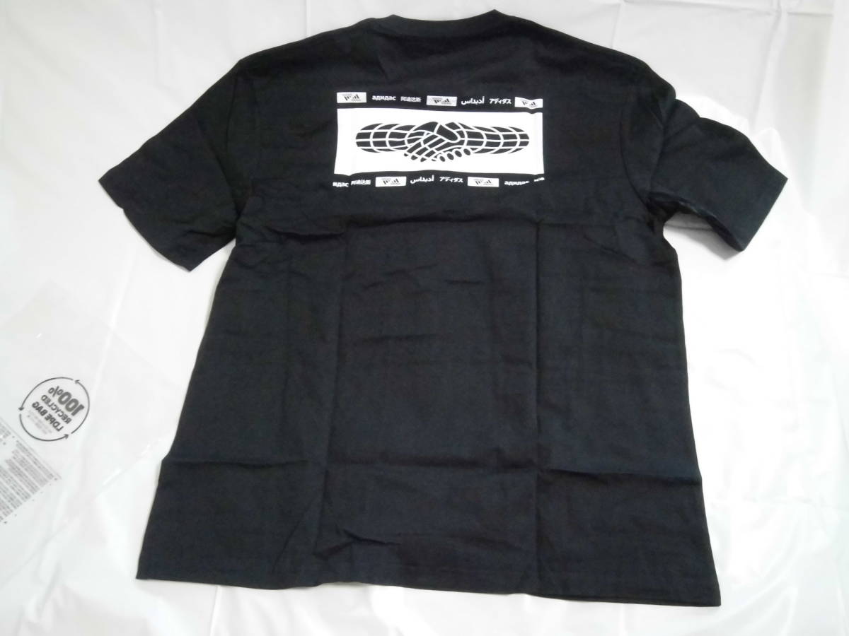 アディダス　新品未開封タグ付き　半袖Tシャツ　メンズ　サイズL　カラー・・・ブラック×ホワイト　定価￥2990+税　送料￥230_画像2