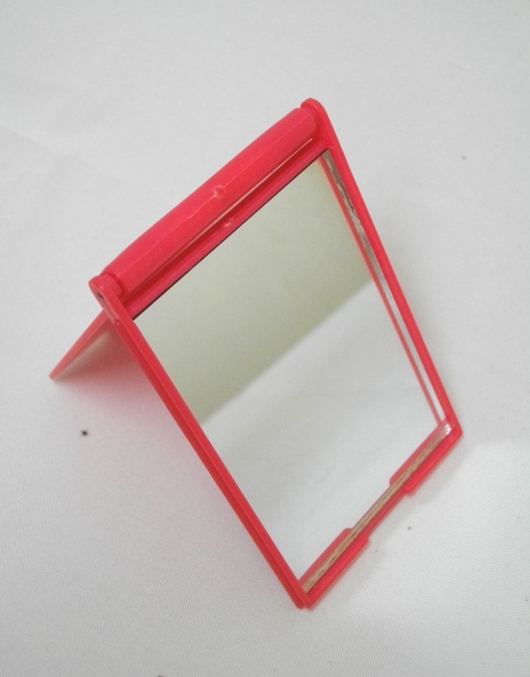 ( portable ) hand-mirror / hand mirror / pocket mirror / compact mirror ②*8.7×5.5/ pink * folding type * stand mirror also becomes *