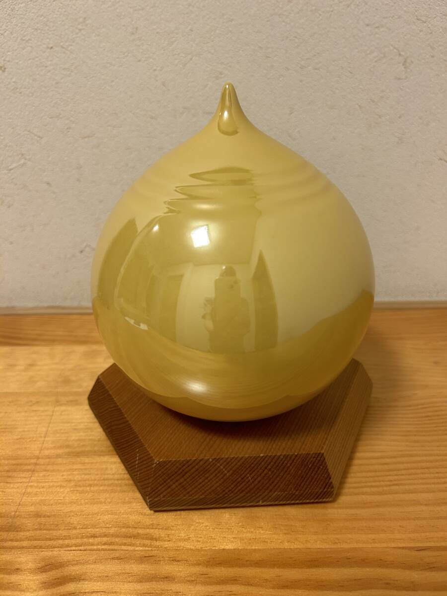 ☆　大珍品！　九谷焼　龍之宝珠　如意宝珠　九谷 吉臣窯　古美術品　中古品　木箱・台座（木製）・説明書付　☆_画像2