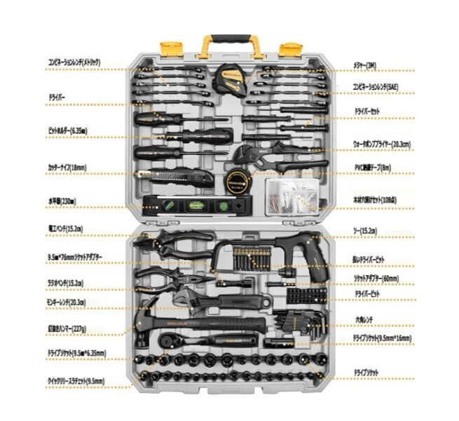 【218本組】 工具セット マルチビットセット ドリルドライバーセット ツールセット DIYセット 作業工具セット 修理道具セット_画像2