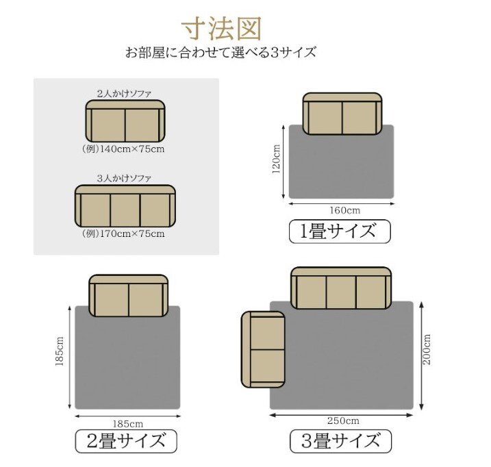 【ライトキャメル】 絨毯 カーペット ラグマット Beddiny 【200*250】シャギーラグ ホットカーペット 低反発 厚手 洗濯可 オールシーズン_画像6