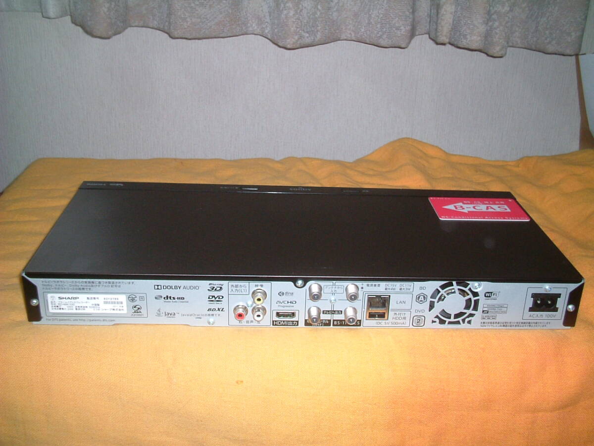 1ヶ月保証　シャープ BD-NW500　HDD/DVD/ブルーレイ/ レコーダー　２番組同時録画　500GB　新品リモコン　B-CASカード付