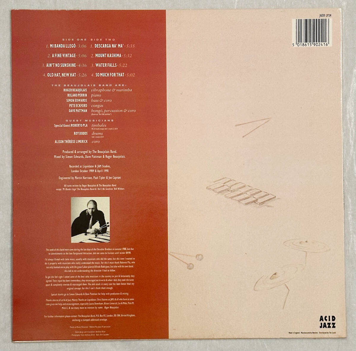 ■1990年 オリジナル US盤 The Beaujolais Band - Mind How You Go 12”LP JAZID LP24 Acid Jazz / Bill Withers / Ain't No Sunshine_画像2