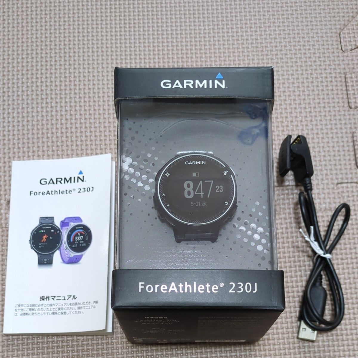 GARMIN ランニングウォッチ GPS  ForeAthlete 230J ブラック×ホワイト