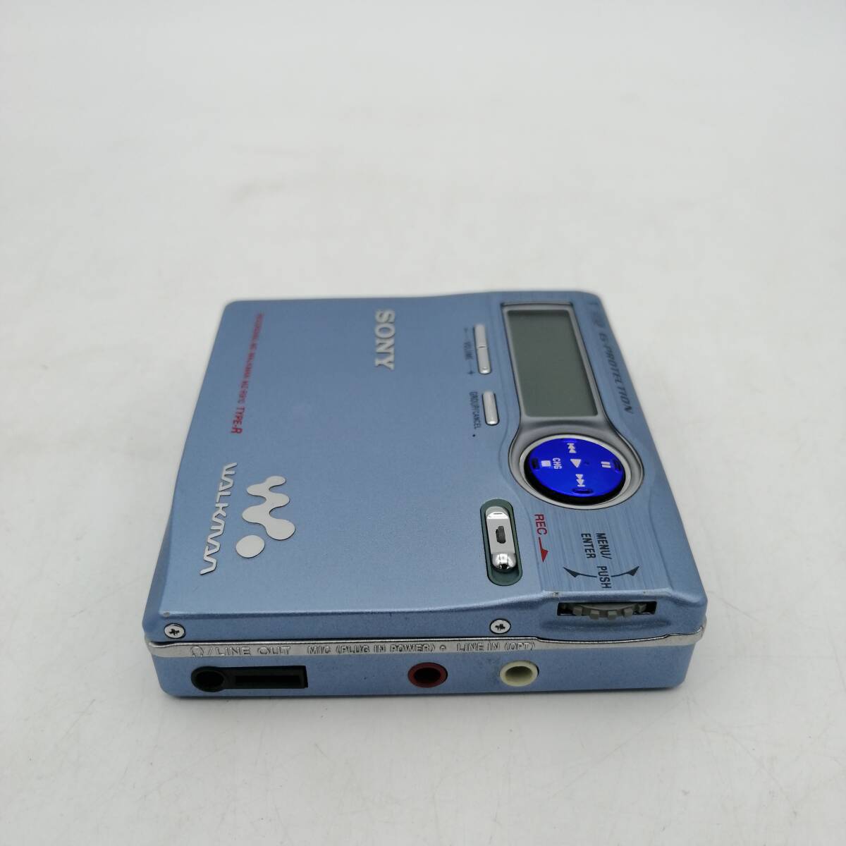 t2818 SONY WALKMAN MZ-R910 ソニー ポータブルMDプレーヤー MDウォークマン 中古品 現状品 オーディオ機器 ブルー 録音 再生の画像3